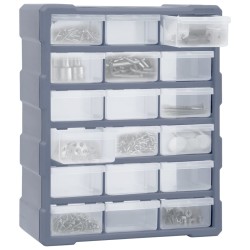 vidaXL Organizador multicajones con 18 cajones intermedios 38x16x47 cm