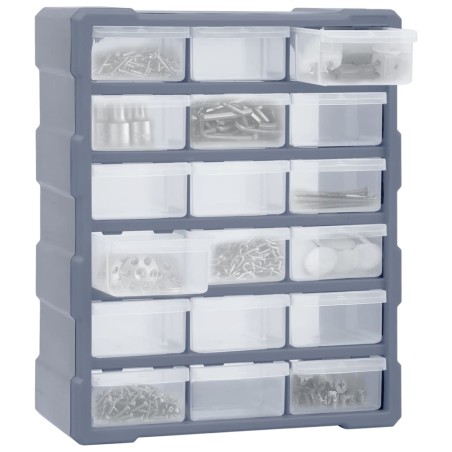 vidaXL Organizador multicajones con 18 cajones intermedios 38x16x47 cm