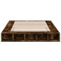 vidaXL Estructura de cama madera de ingeniería roble ahumado 140x200cm
