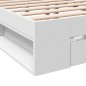 vidaXL Estructura cama con cajones madera ingeniería blanca 200x200 cm