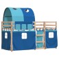 vidaXL Litera con cortinas madera maciza de pino azul 90x190 cm vidaXL Litera con cortinas madera maciza de pino azul 90x190 cm
