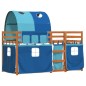 vidaXL Litera con cortinas madera maciza de pino azul 90x190 cm vidaXL Litera con cortinas madera maciza de pino azul 90x190 cm