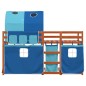 vidaXL Litera con cortinas madera maciza de pino azul 90x190 cm vidaXL Litera con cortinas madera maciza de pino azul 90x190 cm