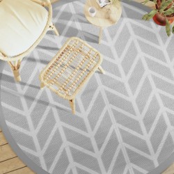 vidaXL Alfombra de exterior PP gris Ø200 cm