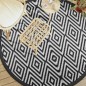 vidaXL Alfombra de exterior PP blanco y negro Ø200 cm vidaXL Alfombra de exterior PP blanco y negro Ø200 cm