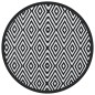 vidaXL Alfombra de exterior PP blanco y negro Ø200 cm vidaXL Alfombra de exterior PP blanco y negro Ø200 cm