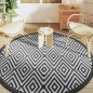 vidaXL Alfombra de exterior PP blanco y negro Ø200 cm vidaXL Alfombra de exterior PP blanco y negro Ø200 cm