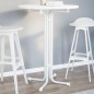 vidaXL Mesa alta de comedor madera ingeniería y acero blanco Ø80x110cm vidaXL Mesa alta de comedor madera ingeniería y acero blanco Ø80x110cm