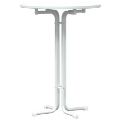 vidaXL Mesa alta de comedor madera ingeniería y acero blanco Ø80x110cm