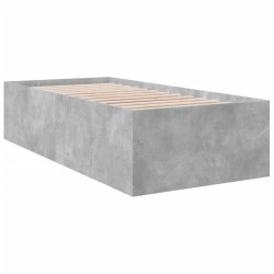 vidaXL Estructura de cama madera de ingeniería gris hormigón 90x200cm