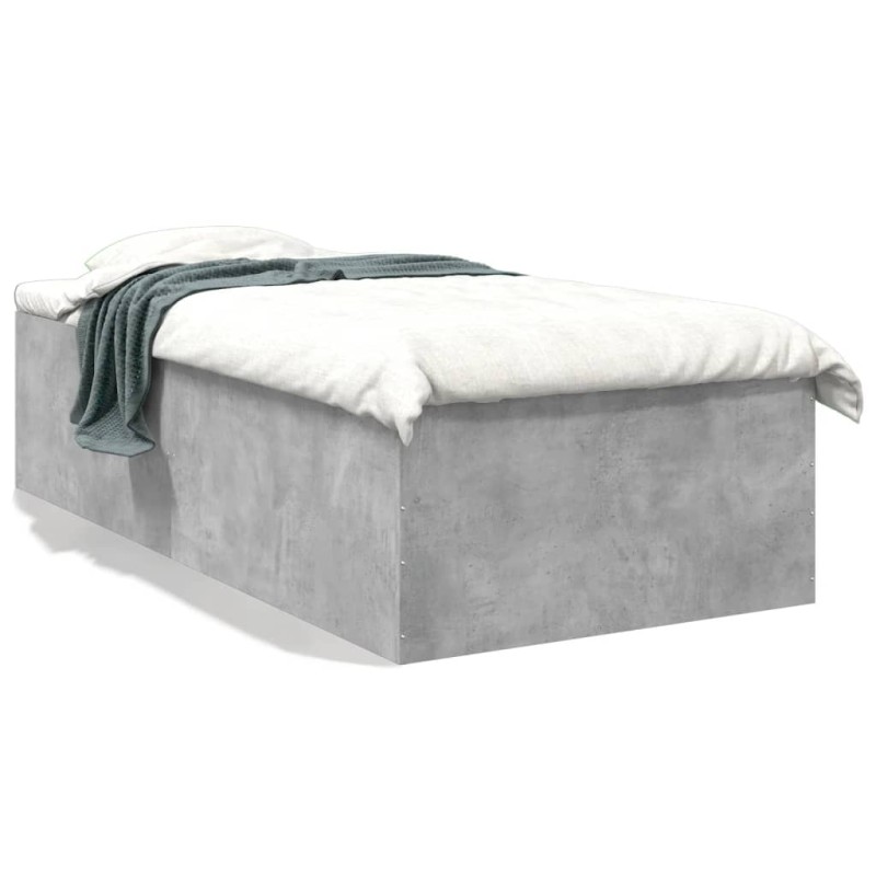 vidaXL Estructura de cama madera de ingeniería gris hormigón 75x190 cm vidaXL Estructura de cama madera de ingeniería gris hormigón 75x190 cm
