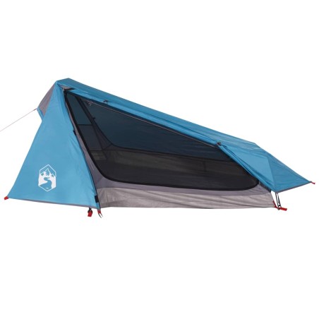 vidaXL Tienda de campaña túnel para 1 persona impermeable azul