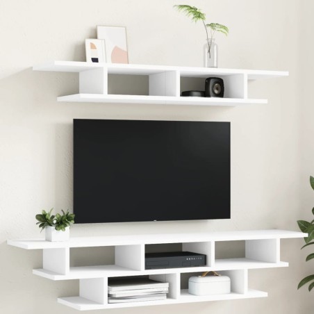 vidaXL Muebles de TV de pared madera de ingeniería blanco