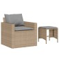 vidaXL Juego de sofás jardín con cojines 4 pzas ratán sintético beige vidaXL Juego de sofás jardín con cojines 4 pzas ratán sintético beige