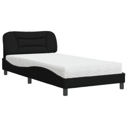 vidaXL Cama con colchón tela negro 100x200 cm