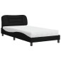 vidaXL Cama con colchón tela negro 100x200 cm vidaXL Cama con colchón tela negro 100x200 cm