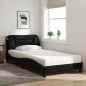 vidaXL Cama con colchón tela negro 100x200 cm vidaXL Cama con colchón tela negro 100x200 cm