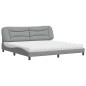 vidaXL Cama con colchón tela gris claro 200x200 cm vidaXL Cama con colchón tela gris claro 200x200 cm
