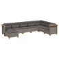 vidaXL Set de sofás de jardín 8 pzas y cojines ratán sintético gris vidaXL Set de sofás de jardín 8 pzas y cojines ratán sintético gris