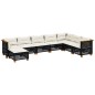vidaXL Set de sofás de jardín 8 piezas y cojines ratán sintético negro vidaXL Set de sofás de jardín 8 piezas y cojines ratán sintético negro