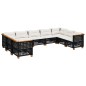 vidaXL Set de sofás de jardín 8 piezas y cojines ratán sintético negro vidaXL Set de sofás de jardín 8 piezas y cojines ratán sintético negro