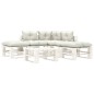 vidaXL Set muebles de palets para jardín 6 pzas madera cojines beige vidaXL Set muebles de palets para jardín 6 pzas madera cojines beige
