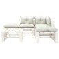 vidaXL Set muebles de palets para jardín 6 pzas madera cojines beige vidaXL Set muebles de palets para jardín 6 pzas madera cojines beige