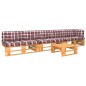 vidaXL Muebles de palets 4 pzas y cojines madera pino impregnada miel vidaXL Muebles de palets 4 pzas y cojines madera pino impregnada miel