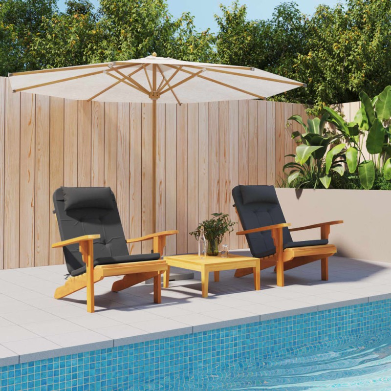 vidaXL Cojines para silla Adirondack 2 uds tela Oxford negro