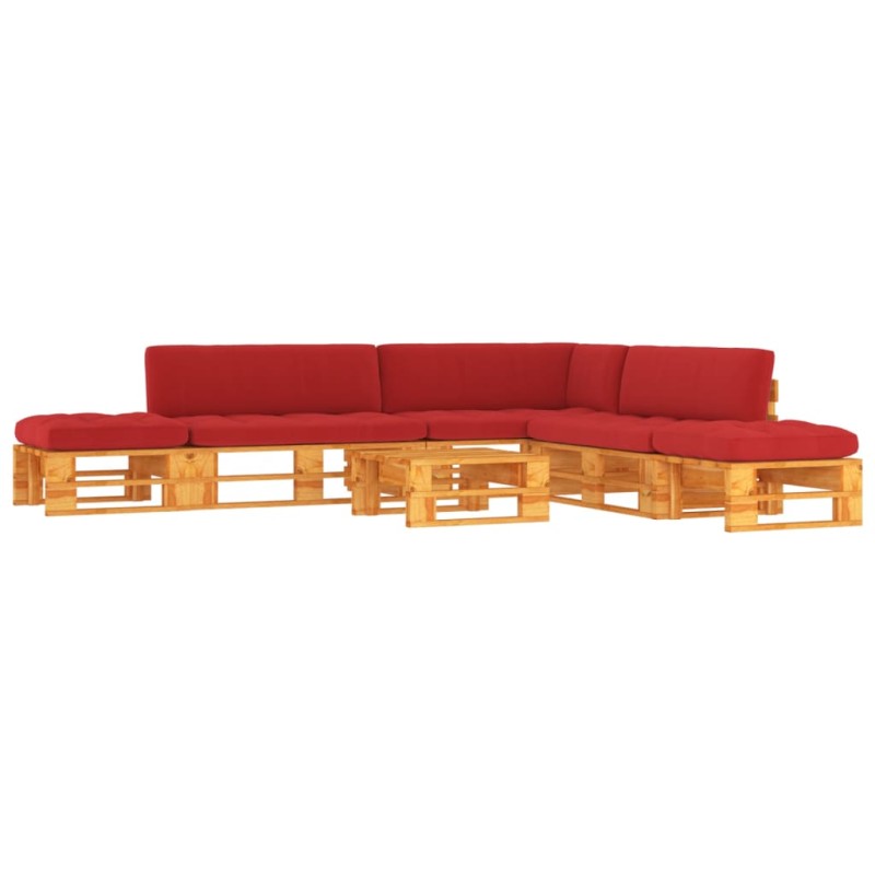 vidaXL Muebles de palets 6 pzas y cojines madera pino impregnada miel vidaXL Muebles de palets 6 pzas y cojines madera pino impregnada miel