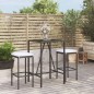 vidaXL Mesa y taburetes altos jardín 3 piezas y cojines ratán PE negro vidaXL Mesa y taburetes altos jardín 3 piezas y cojines ratán PE negro