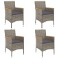 vidaXL Set comedor de jardín 5 piezas con cojines ratán sintético gris vidaXL Set comedor de jardín 5 piezas con cojines ratán sintético gris