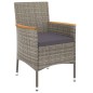 vidaXL Set comedor de jardín 5 piezas con cojines ratán sintético gris vidaXL Set comedor de jardín 5 piezas con cojines ratán sintético gris