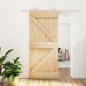 vidaXL Puerta corredera con herrajes madera maciza de pino 90x210 cm vidaXL Puerta corredera con herrajes madera maciza de pino 90x210 cm