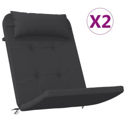 vidaXL Cojines para silla Adirondack 2 uds tela Oxford negro