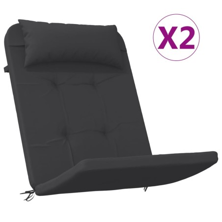 vidaXL Cojines para silla Adirondack 2 uds tela Oxford negro