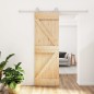 vidaXL Puerta corredera con herrajes madera maciza de pino 70x210 cm vidaXL Puerta corredera con herrajes madera maciza de pino 70x210 cm