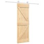 vidaXL Puerta corredera con herrajes madera maciza de pino 70x210 cm vidaXL Puerta corredera con herrajes madera maciza de pino 70x210 cm