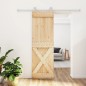 vidaXL Puerta corredera con herrajes madera maciza de pino 70x210 cm vidaXL Puerta corredera con herrajes madera maciza de pino 70x210 cm