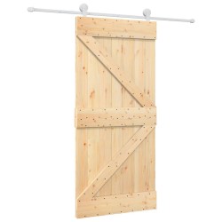 vidaXL Puerta corredera con herrajes madera maciza de pino 95x210 cm