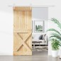 vidaXL Puerta corredera con herrajes madera maciza de pino 90x210 cm vidaXL Puerta corredera con herrajes madera maciza de pino 90x210 cm