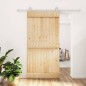 vidaXL Puerta corredera con herrajes madera maciza de pino 100x210 cm vidaXL Puerta corredera con herrajes madera maciza de pino 100x210 cm