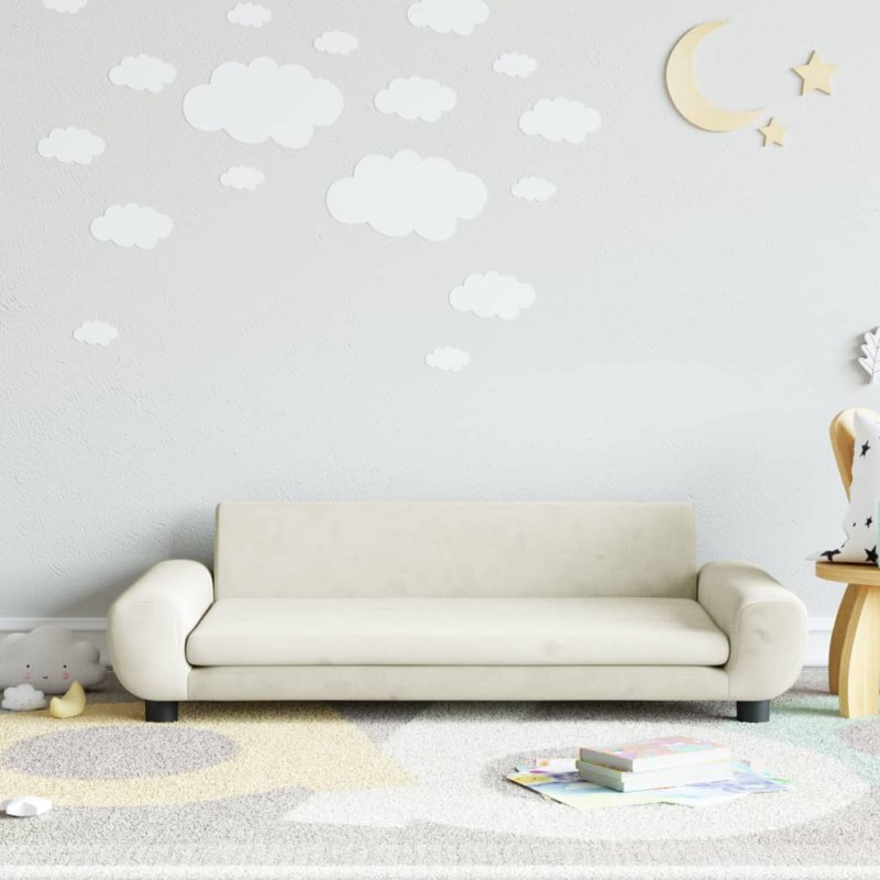 vidaXL Sofá para niños de terciopelo crema 100x54x33 cm vidaXL Sofá para niños de terciopelo crema 100x54x33 cm