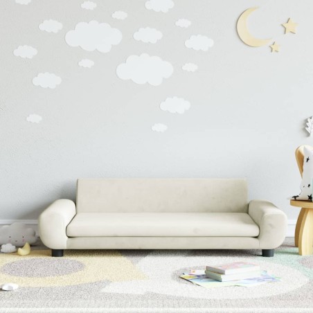 vidaXL Sofá para niños de terciopelo crema 100x54x33 cm
