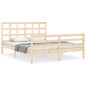 vidaXL Estructura de cama de matrimonio con cabecero madera maciza vidaXL Estructura de cama de matrimonio con cabecero madera maciza