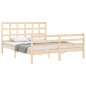 vidaXL Estructura de cama de matrimonio con cabecero madera maciza vidaXL Estructura de cama de matrimonio con cabecero madera maciza