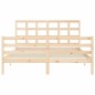 vidaXL Estructura de cama de matrimonio con cabecero madera maciza vidaXL Estructura de cama de matrimonio con cabecero madera maciza