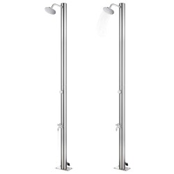 vidaXL Ducha de jardín acero inoxidable 215 cm 
