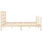 vidaXL Estructura de cama de matrimonio con cabecero madera maciza vidaXL Estructura de cama de matrimonio con cabecero madera maciza