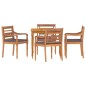 vidaXL Juego comedor de jardín 5 pzas cojines gris oscuro madera teca vidaXL Juego comedor de jardín 5 pzas cojines gris oscuro madera teca